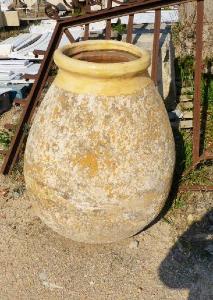 GENUINE TERRACOTTA OLIVE JAR HONEY ENAMELLED.