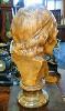 BIG BUST OF VOLTAIRE. SIGNED HOUDON