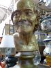 BIG BUST OF VOLTAIRE. SIGNED HOUDON