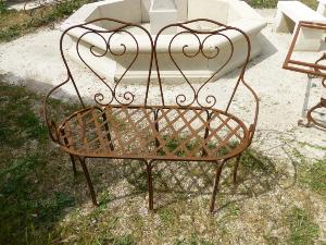 WROUGHT IRON BENCH. 